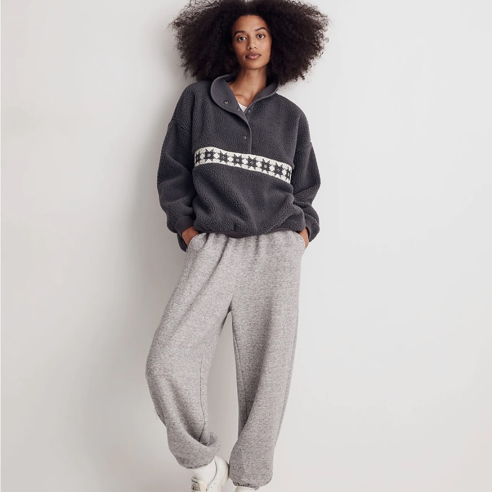 Madewell Re)sourced Sherpa Popover Top